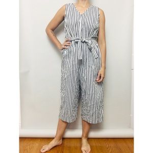 White and navy jumpsuit